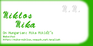 miklos mika business card